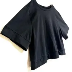 ストロベリーフィールズ ショート丈カットソー 黒 半袖のサムネイル