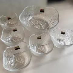 クラタ クラフトガラス クリスタル 昭和レトロ お椀 鉢 ボウル 透明 食器のサムネイル