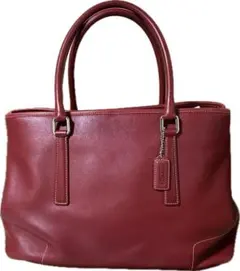 coach レザー トートバッグ バーガンディ