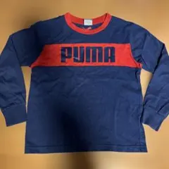 PUMA 長袖カットソー ネイビー×レッド 130cm
