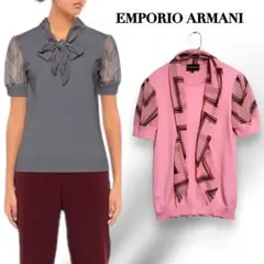 EMPORIO ARMANI プルオーバー　シフォンボウタイ　半袖ニットのサムネイル