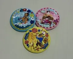 ディズニー刺繍缶バッチセットリロアンドスティッチ　シュガーラッシュ　美女と野獣