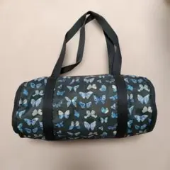 LeSportsac 蝶柄 ボストンバッグ　筒型 横30 × 縦13