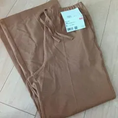 ユニクロブラウン ストレートフレアロングパンツ Mサイズ