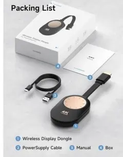 ワイヤレスHDMI ミラーリング 4K スマホ対応