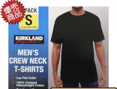 Kirkland Signature クルーネック黒Tシャツ 3枚組 Sサイズ