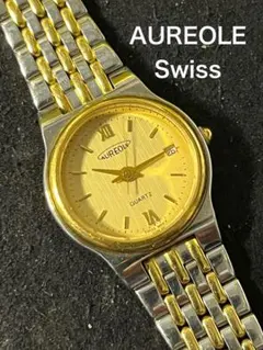 ★完動品 80年代 スイス AUREOLE 旧社製 ビンテージ レディース腕時計のサムネイル