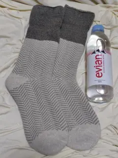 裏起毛 ルームソックス ブラウングレー