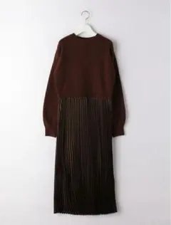 新品　A DAY IN THE LIFE ニットプリーツ　ドッキングワンピース