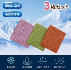 新品 冷感タオル 3枚セット ひんやり クールタオル 熱中症対策 スポーツのサムネイル