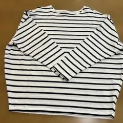 ストライプ 長袖 Tシャツ ホワイト/ブラックのサムネイル