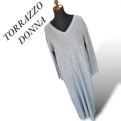 TORRAZZO DONNA 大人女子シルエット リブニットロングワンピース