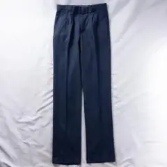 ビンテージ古着 80s ツイル 2タック カスリ アッシュネイビー スラックス