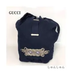 GUCCI リュック デニム 巾着 オールドグッチ ヴィンテージ 青のサムネイル