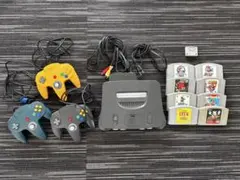 Nintendo64 本体　映像線　ソフト8本　コントローラーパック付