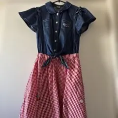 美品❣️メゾピアノ チェックワンピース 半袖orノースリーブ