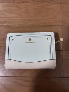 & chouette アンドシュエット 二つ折り財布 ライトブルー×ベージュのサムネイル