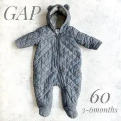 【美品】baby Gap 足付きジャンプスーツ キルティング 防寒 デニム