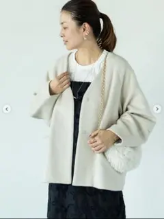 Lugnoncure ノーカラーシャギーコート ノーカラージャケット
