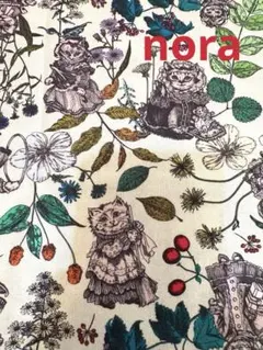 nora (ノラ)デジタルプリント50×112 クラシカルなネコちゃん&植物♡