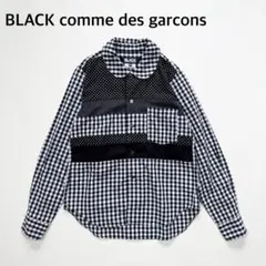 ブラックコムデギャルソン　パッチワーク　長袖　シャツ　メンズ　黒　レース　丸襟 2025年最新】ギャルソン パッチワーク シャツの人気アイテム