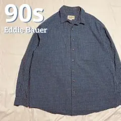90s Eddie Bauer エディバウアー チェック 厚手 長袖シャツ XL