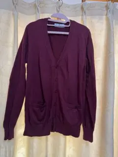 スクールカーディガン　ワインレッド　Lサイズ