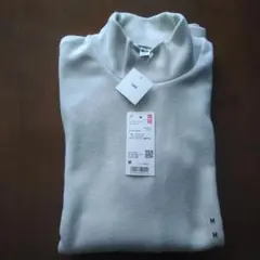 UNIQLOソフトニットフリース オフホワイト モックネックニットM