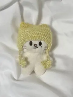 10cmぬい 猫耳ニット帽 黄色