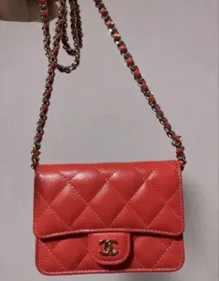 希少シャネルCHANEL極美品ミニマトラッセ赤キャビアスキンのサムネイル