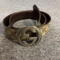 GUCCI GGキャンバス ゴールド メンズ ベルト 8862 - メルカリ