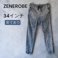 ZANEROBE ゼインローブ デニムジョガーパンツ ケミカルウォッシュ 34のサムネイル