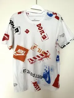 Nike ロゴプリント Tシャツ M ホワイト/マルチカラー
