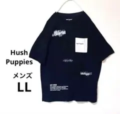 ハッシュパピー メンズ Tシャツ LL 黒 ポケット ロゴプリントのサムネイル