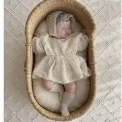 【manamama】ベビー用レースロンパース・ボンネット　Mサイズ