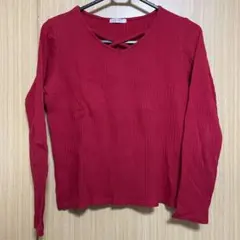 COLZA 赤 長袖ニット　薄手