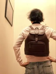 Hedge本革レザー リュック ブラウン バッグパック ビンテージ風