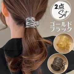 ヘアクリップ　ポニーフック　ポニーリング　バンスクリップ　2個セット　韓国