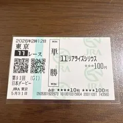 リアライズシリウス 日本ダービー　現地馬券