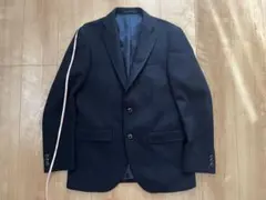ネイビー テーラードジャケット ウール混合