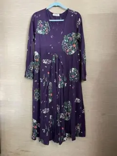 榎本やよい様専用　SUPER HAKKA 花柄紫色ロングワンピース
