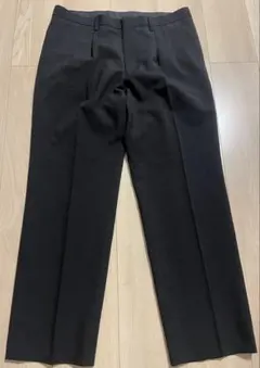 90sテイストスラックス ツータック　ブラック ワイドテーパード