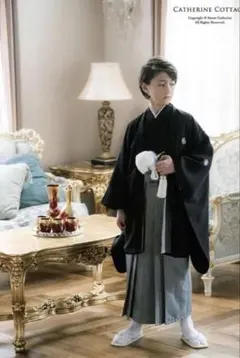 キャサリンコテージ 紋付袴 150 黒着物 袴 紋付 羽織 - メルカリ