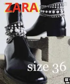 ZARA★ パール ビーズ付き ショート ブーツ★GYDA、import、海外好