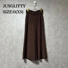 美品 JUSGLITTY ジャスグリッティー ベルト付き ワイドパンツ XS