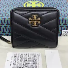 トリーバーチ 三つ折り財布 レザー キルティング ブラック - メルカリ