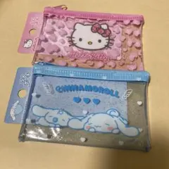 シナモロール　ハローキティ ラメポーチ　2種