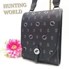✨美品✨HUNTING WORLD ショルダーバッグ 総柄 キャンバス レザー