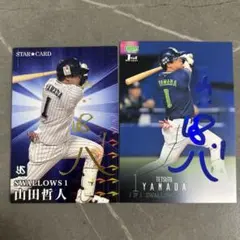山田哲人選手プロ野球チップスカード BBMカード 計 2枚