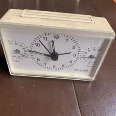 ジャンク品　Wether アナログ置時計 温度湿度計付き